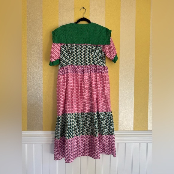 Pink and Green Midi Dress - Picture 3 of 8